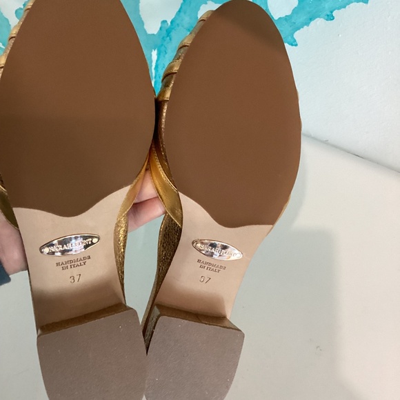 NEW $530 Sarah Flint Perfect Terry Gold Block Heel Cage Slides Sandals Sz 37/ 7 - Picture 14 of 15